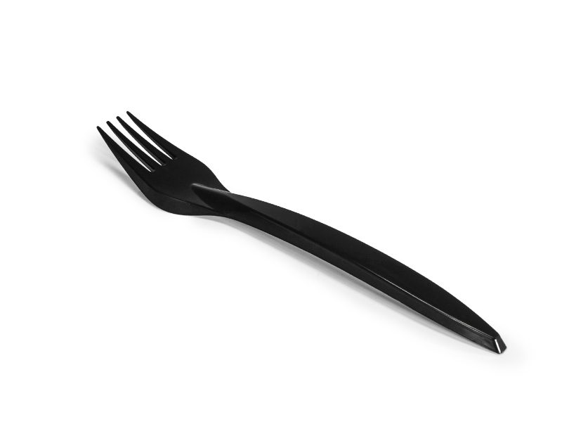 Disposable fork, black