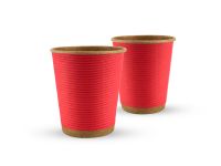 Corrugated kraft cup 8oz. Full cup 270 ml colored (red) F-WAVE