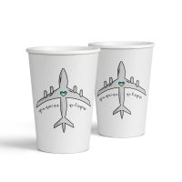 Colored paper cups 10 oz. Full cup 340 ml patriotic "Mriya"